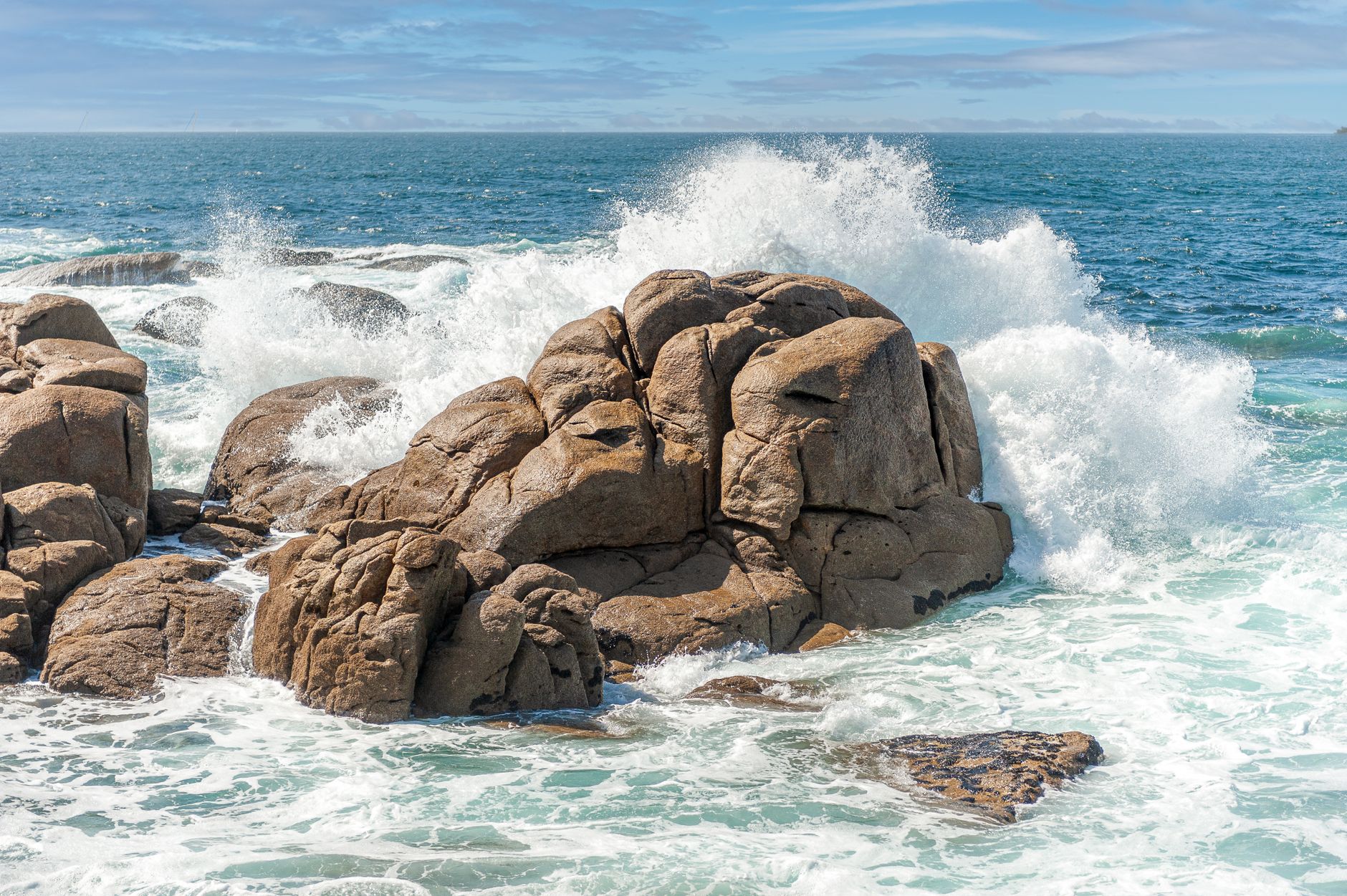 Wild coastal rocky shores of Galicia